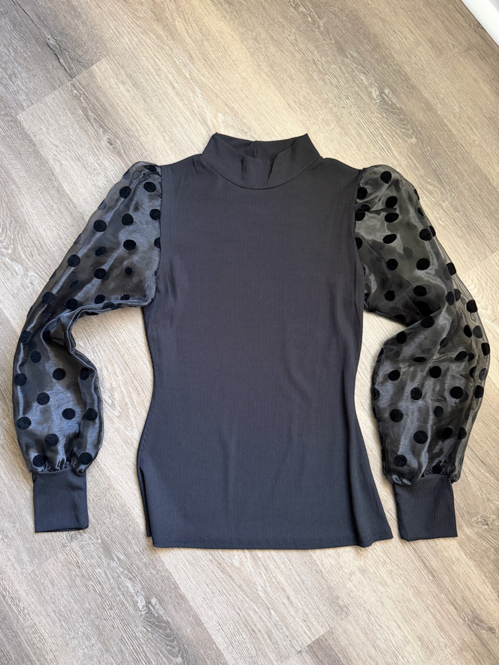 PrettyLittleThing puff sleeve sheer blouse